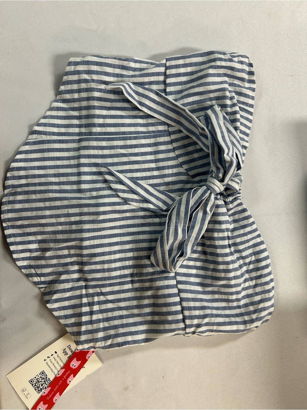 Striped Blue and White Tie Women's Shirt